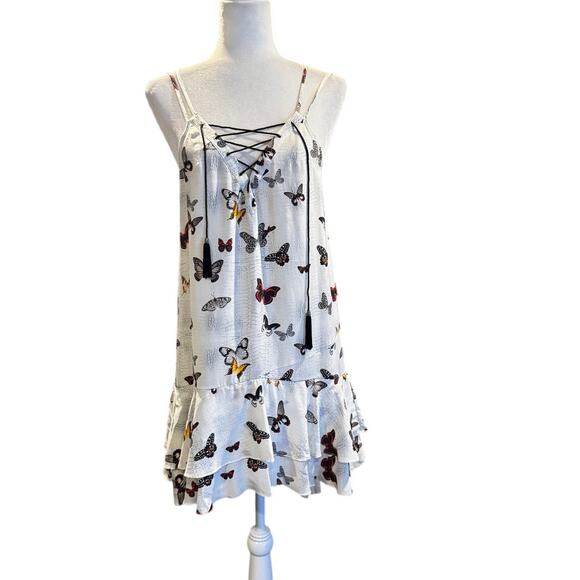 The Kooples Butterfly Print Silk Mini Dress – Size XL - Picture 2 of 6